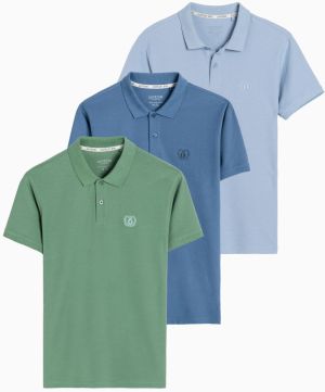 Ombre Set of men's pique knit polo shirts 3-pack