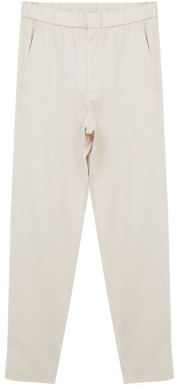 Trendyol White Elastic Waist Gabardine Woven Trousers