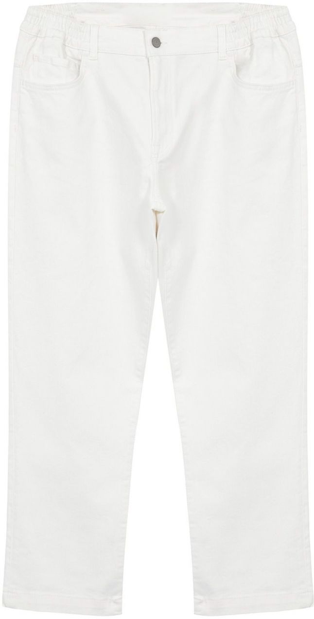 Trendyol White Regular Fit Gabardine Woven Trousers