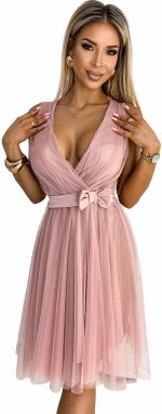 Women's tulle dress with neckline and bow Numoco