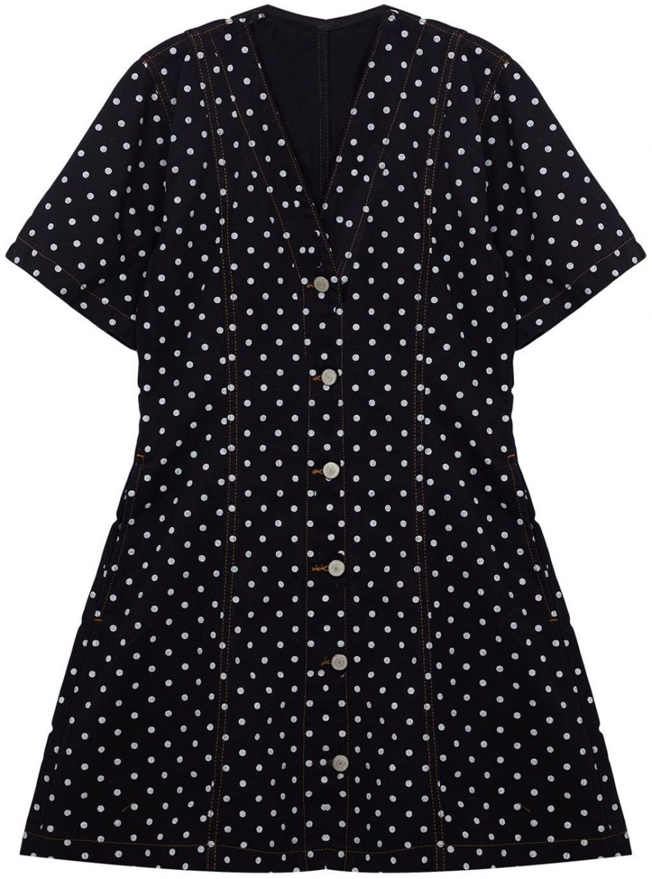Trendyol Black Polka Dot Mini Denim Dress