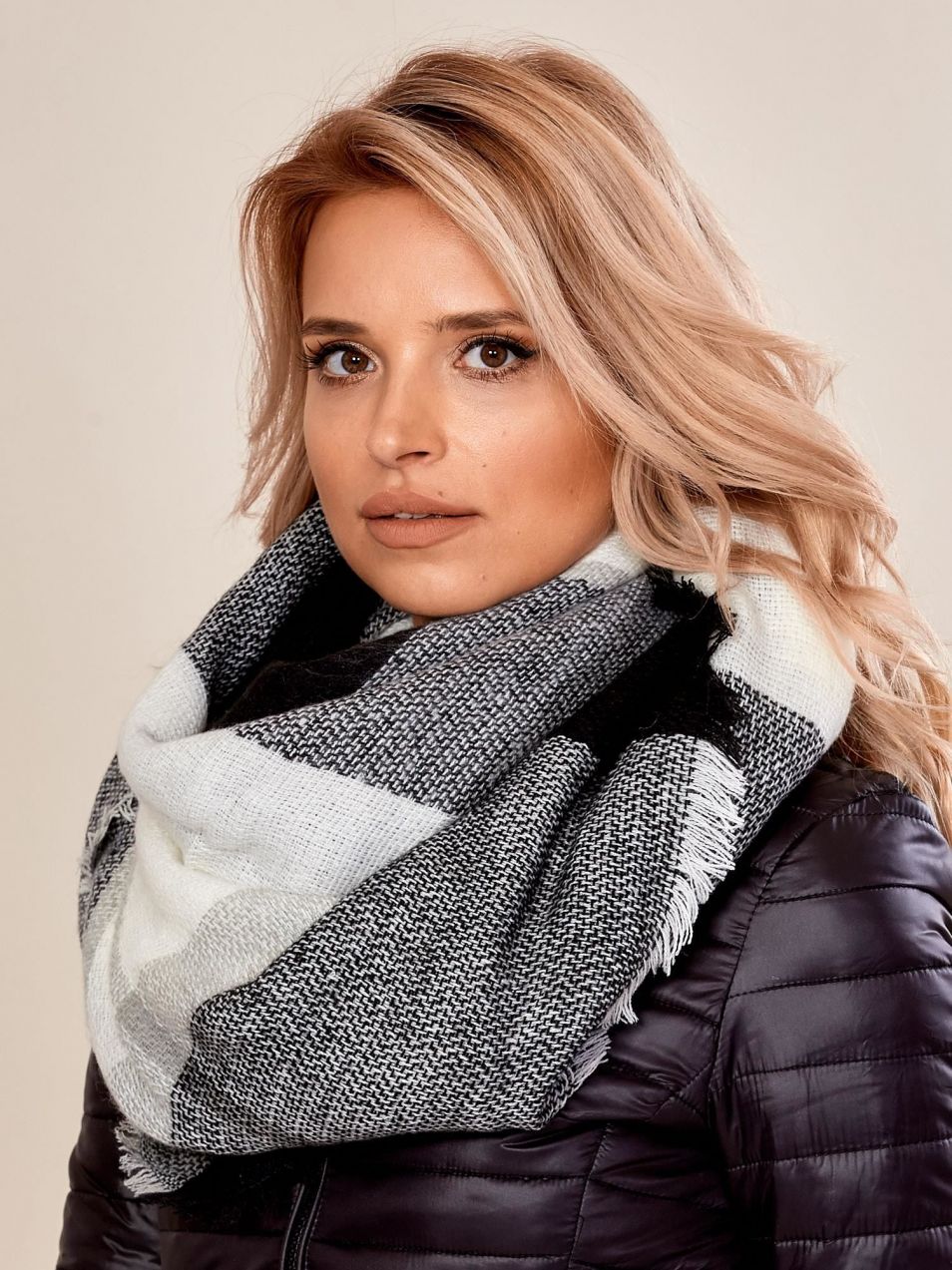 Black knitted scarf