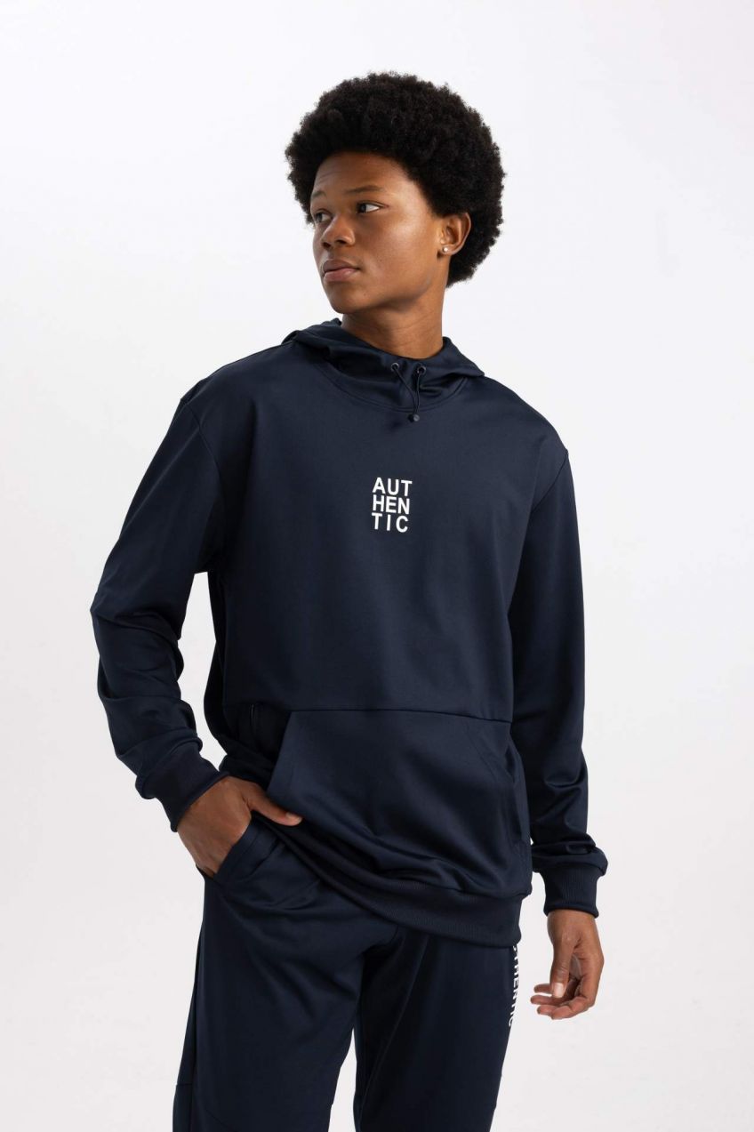 DEFACTO Standard Fit Slogan Long Sleeve Sweatshirt