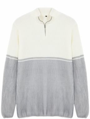 Trendyol Stone Regular Half Turtleneck Color Block Knitwear Sweater