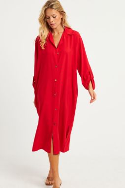 Cool & Sexy Women's Red Shirt Dress LV178