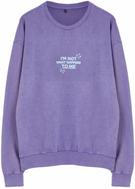 Trendyol Lilac Oversize / Wide Cut Wash / Aged Effect Printed Sweatshirt