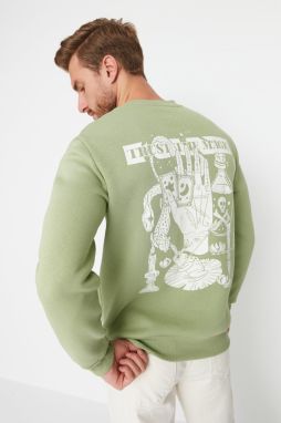 Trendyol Green Regular/Normal Cut Mystic Printed Sweatshirt