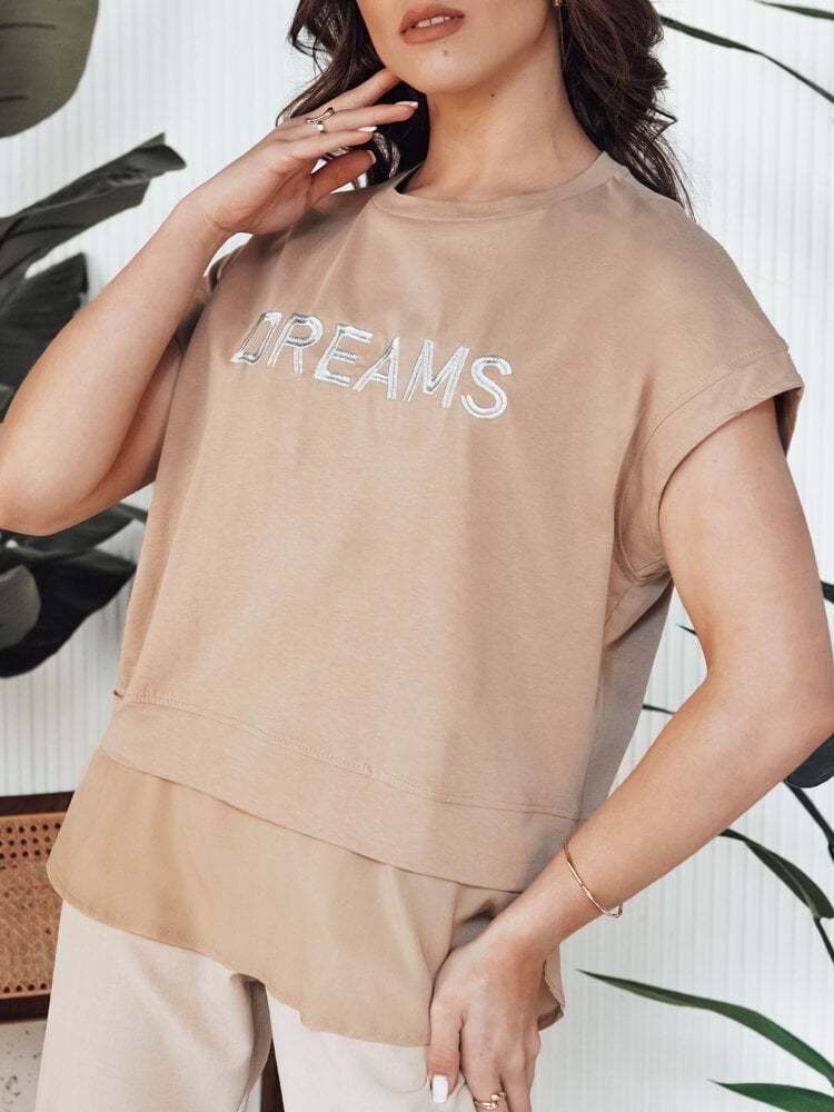Women's T-shirt DREAMY camel Dstreet