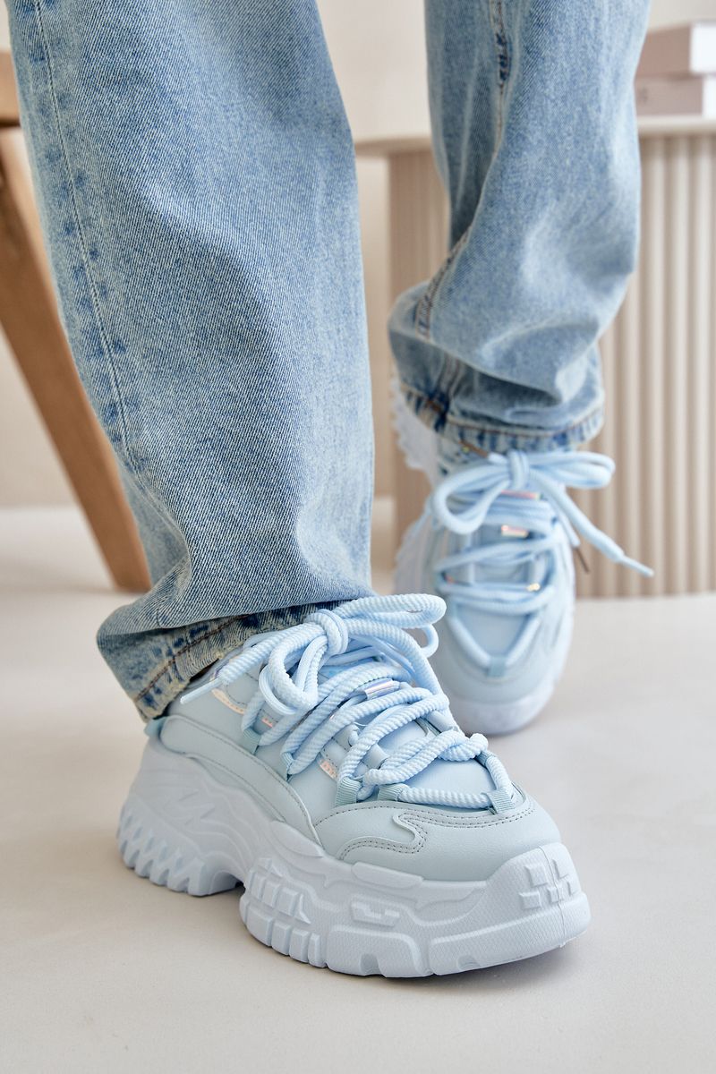 Women's sneakers on a solid sole blue Nevela