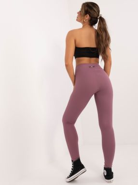 Dusty pink basic striped sports leggings