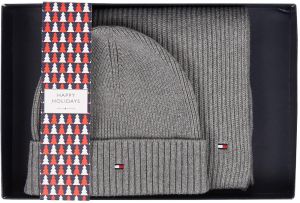 Tommy Hilfiger Set - ESSENTIAL SCARF & BE sivý