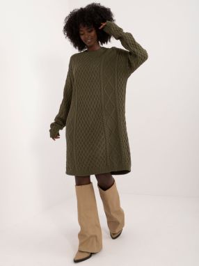 Khaki loose knitted dress
