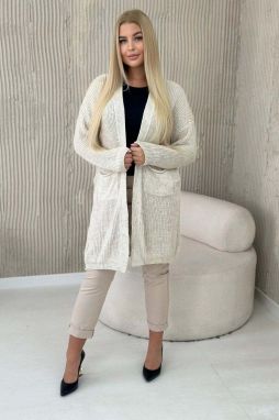 Cardigan with pockets light beige