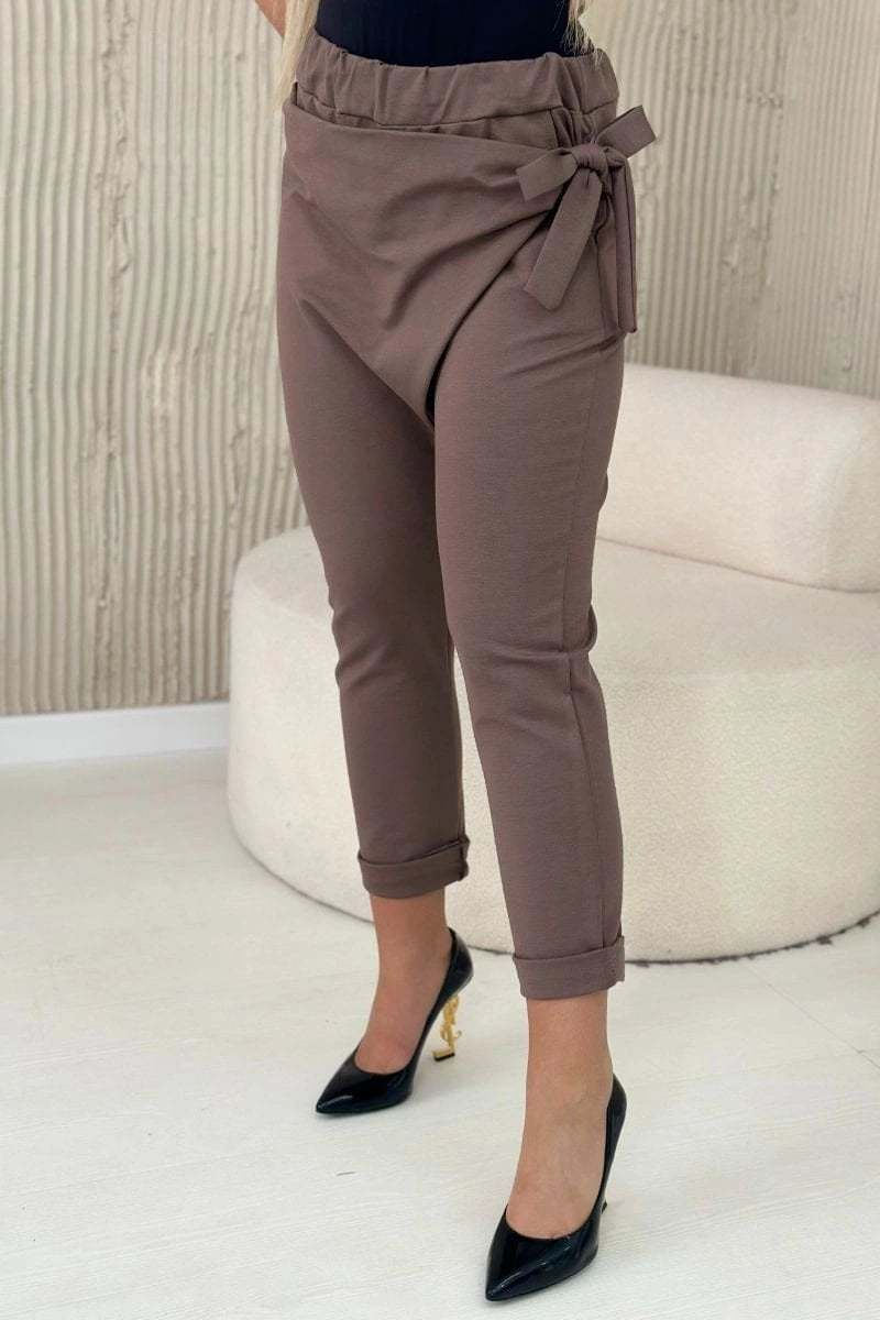 Viscose trousers with asymmetrical front fastening fango