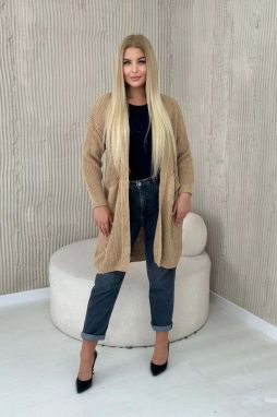 Cardigan with pockets dark beige