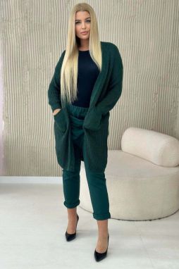 Cardigan with pockets dark green