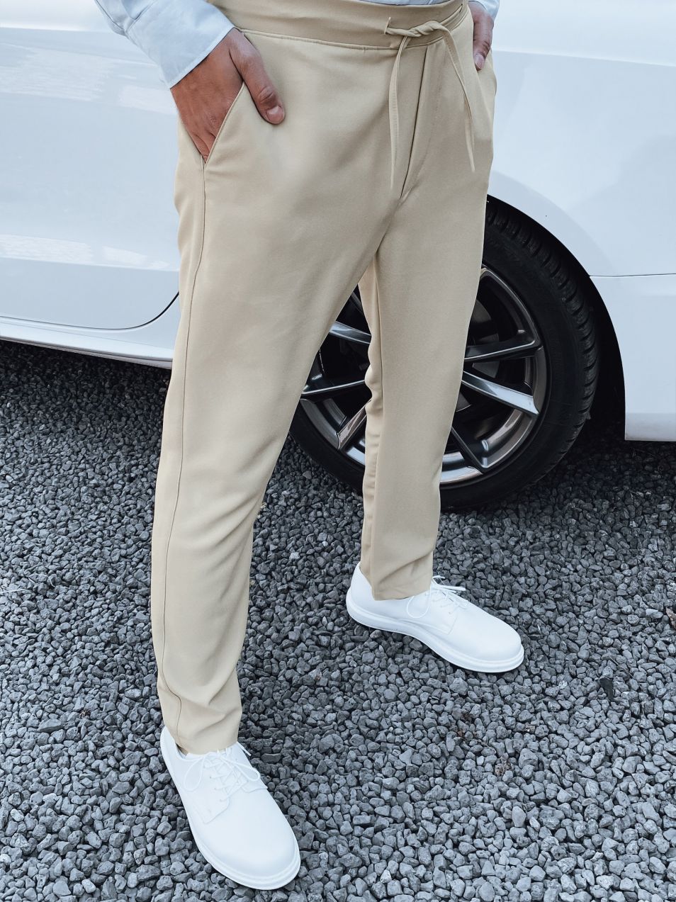 Men's Beige Dstreet Trousers