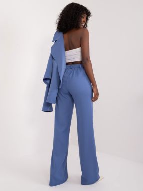 Grey-blue suit trousers with pockets