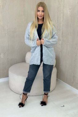 Sweater with mohair cardigan gray