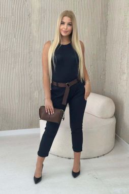 Black Punto trousers with belt