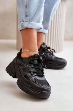 Women's sports sneakers on a solid sole black Lerista