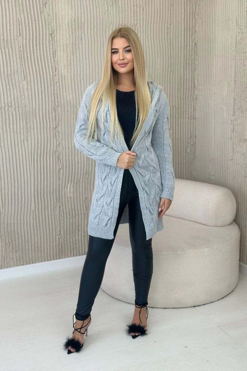 Grey cardigan with hood