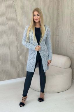 Grey cardigan with hood