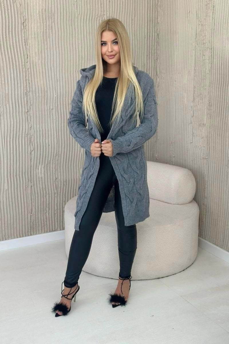 Hooded cardigan Graphite