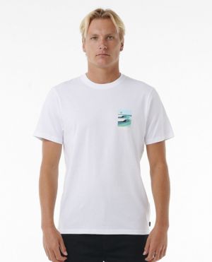 Rip Curl SURF REVIVAL LINED UP TEE White T-shirt