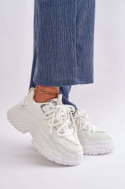 Women's sneakers on a massive sole white Nevela