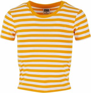 Women's short t-shirt with stripes white/magicmango