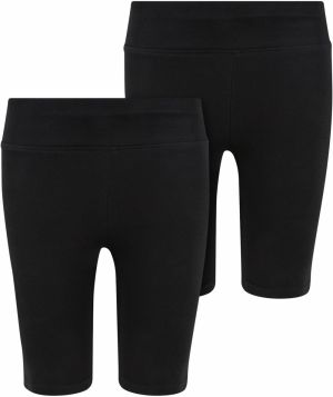 Girls' High Waist Cycling Shorts 2-Pack Black+Black