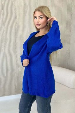 Blue mohair braid pattern sweater