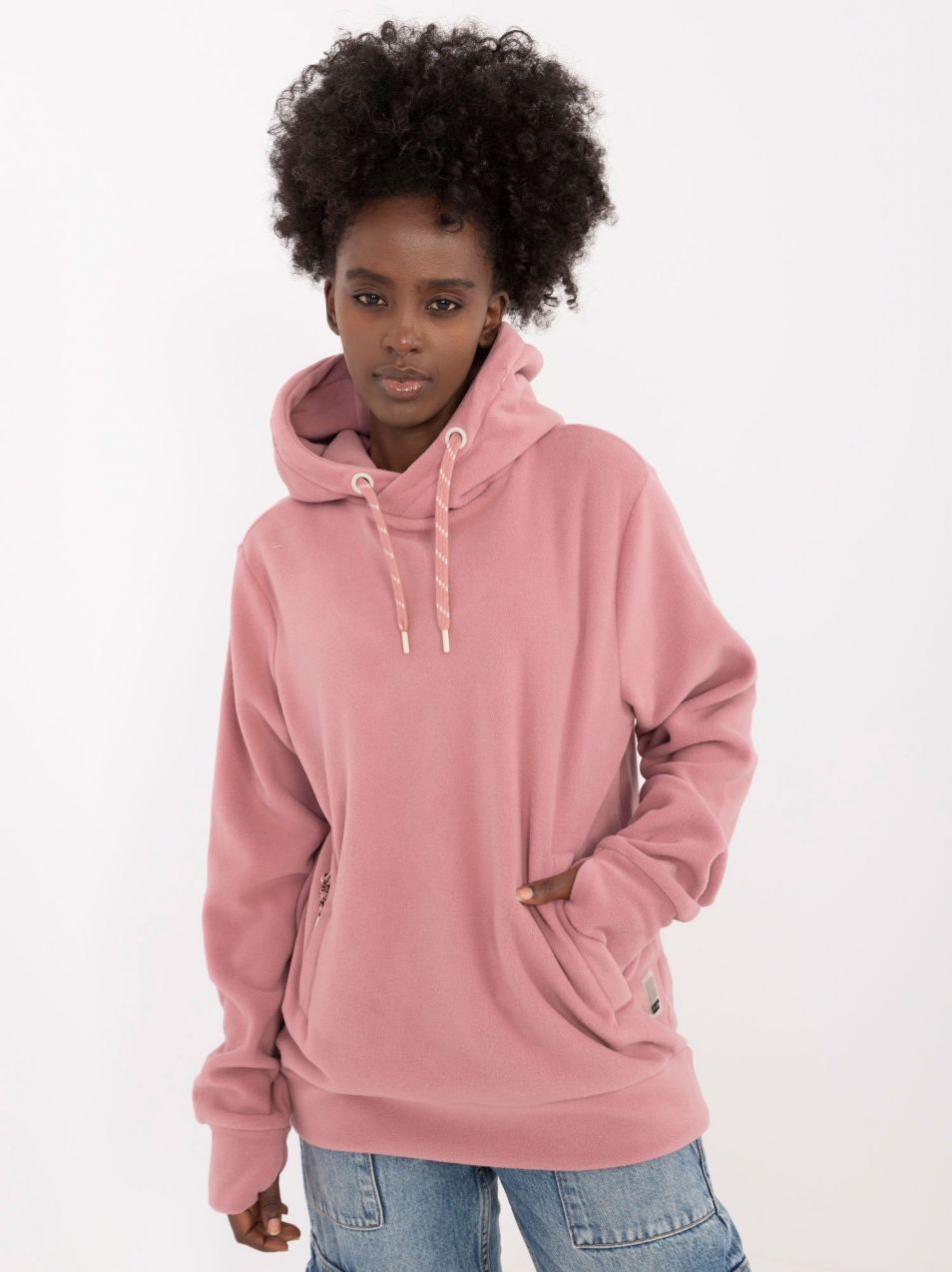 Dusty pink fleece kangaroo sweatshirt SUBLEVEL
