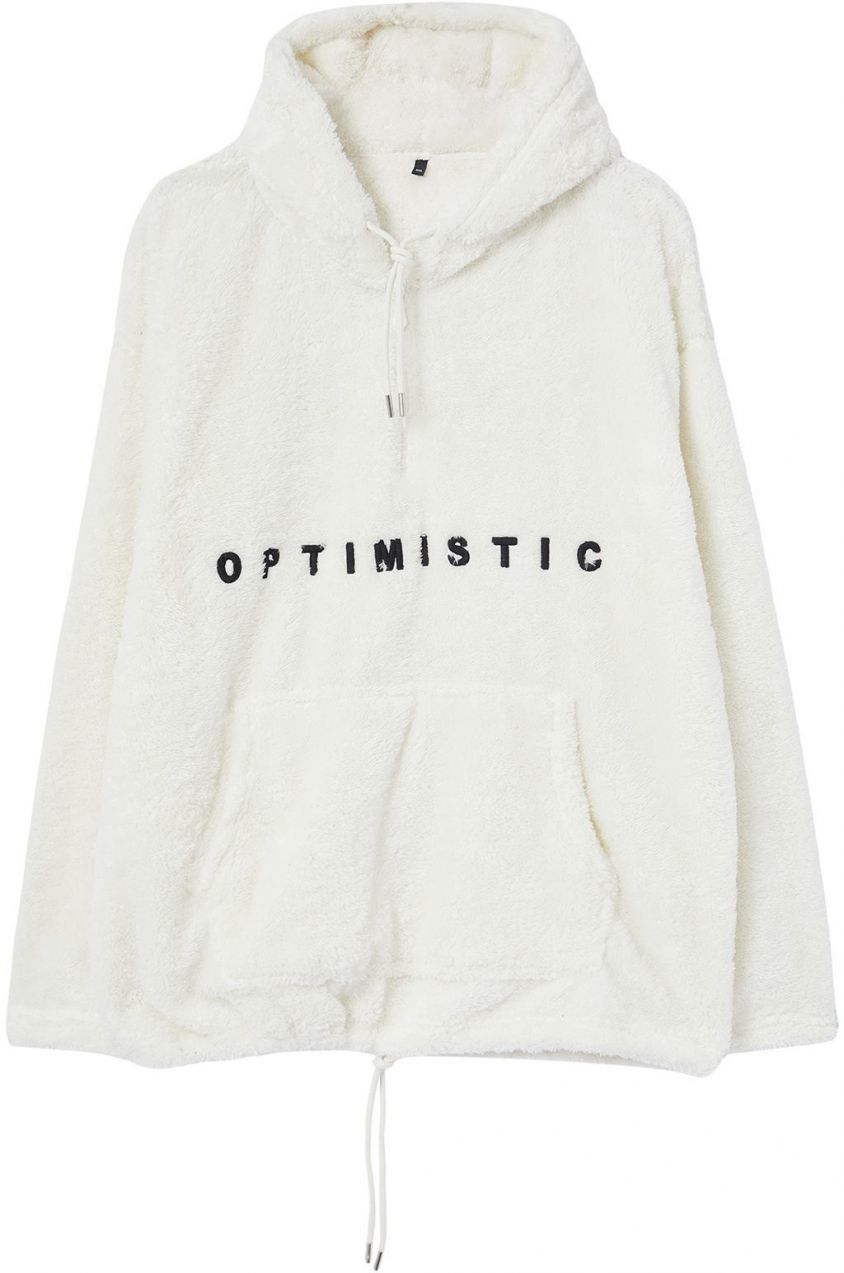 Trendyol Ecru Plus Size Oversize/Wide Cut Thick Plush Sweatshirt