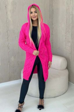 Pink cardigan with hood