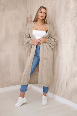 Sweater with pockets, dark beige