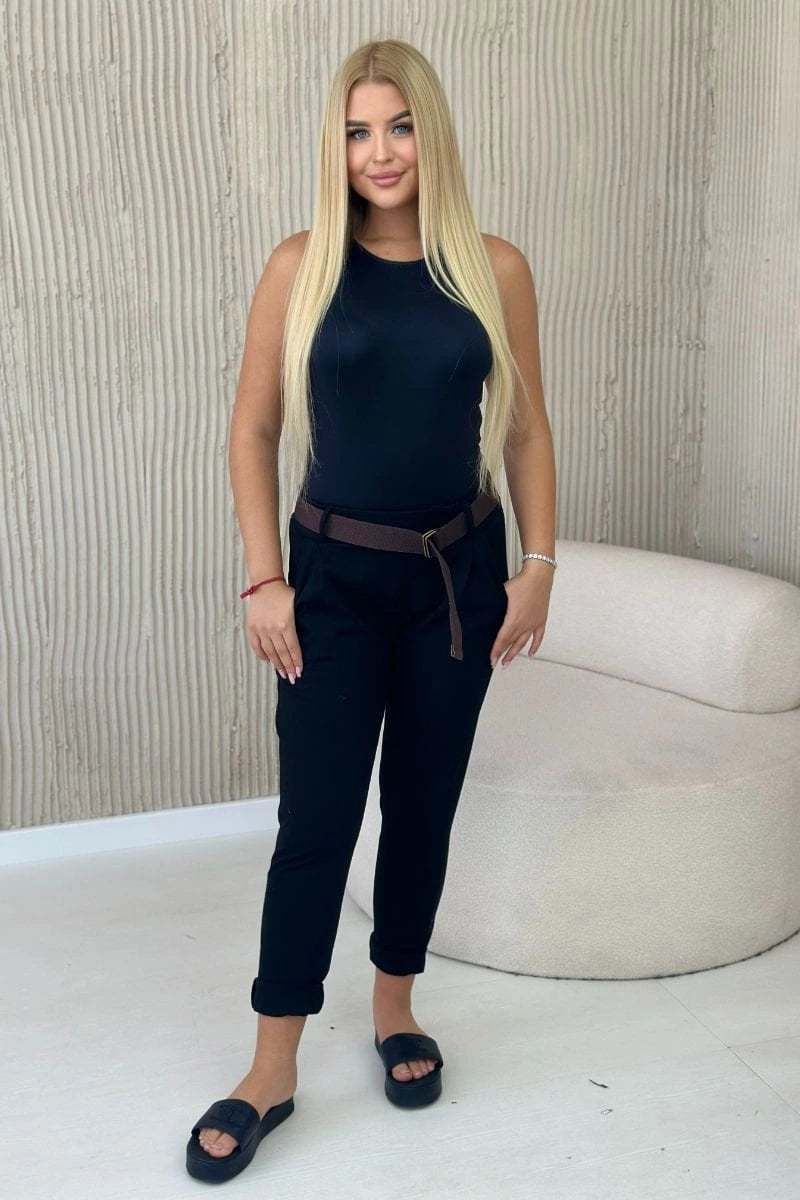Punto Milano winter pants with belt black