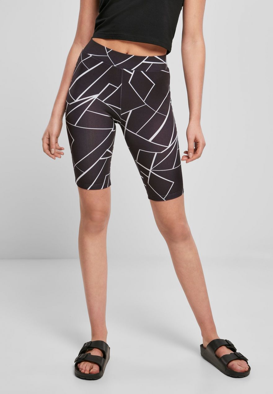 AOP Women's Cycle Shorts 2-Pack geometric black+black