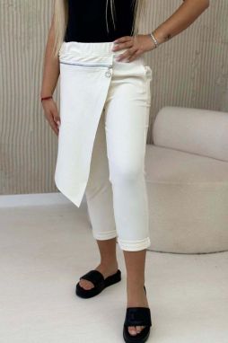 Punto Milano winter pants with decorative zipper light beige