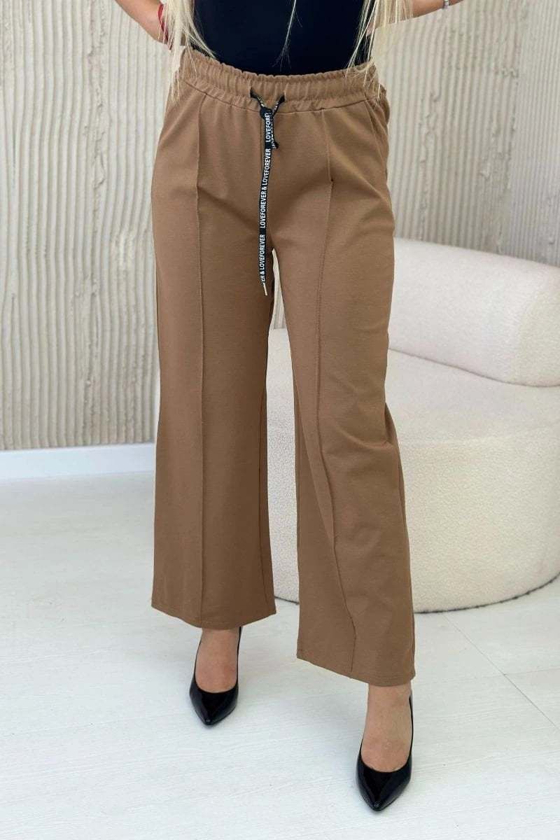 Punto Milano winter pants with wide legs Kamel