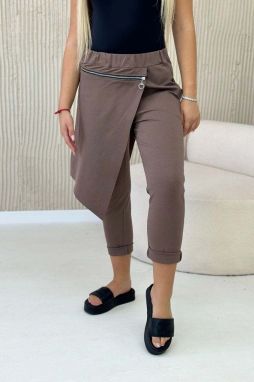 Punto Milano winter pants with fango decorative zipper