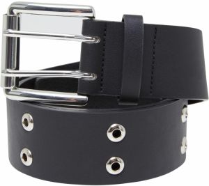 Double Eyelet PU Belt Black