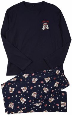 Trendyol Men's Navy Blue Regular Fit Embroidered Knitted Pajama Set
