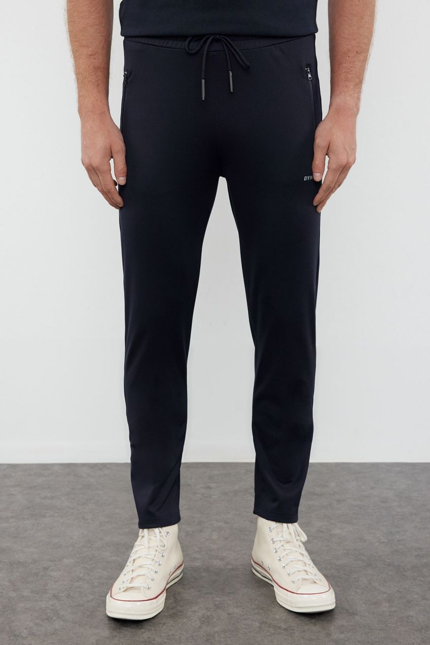 Trendyol Black Slim/Slim Fit Zipper Pocket Sports Sweatpants
