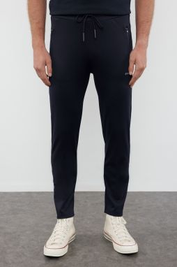 Trendyol Black Slim/Slim Fit Zipper Pocket Sports Sweatpants