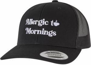 Alergic To Mornings Retro Trucker Cap Black