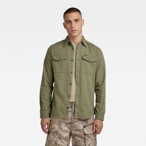 G-STAR Košeľa - Marine slim shirt l\s zelená