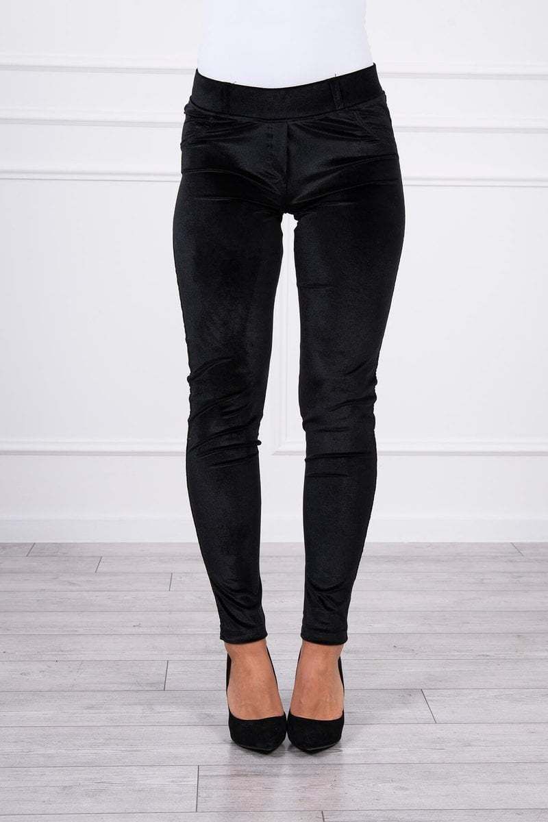 Velour trousers black