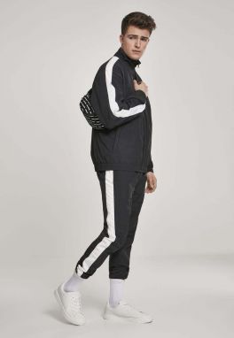 Jacket with striped sleeves blk/wht